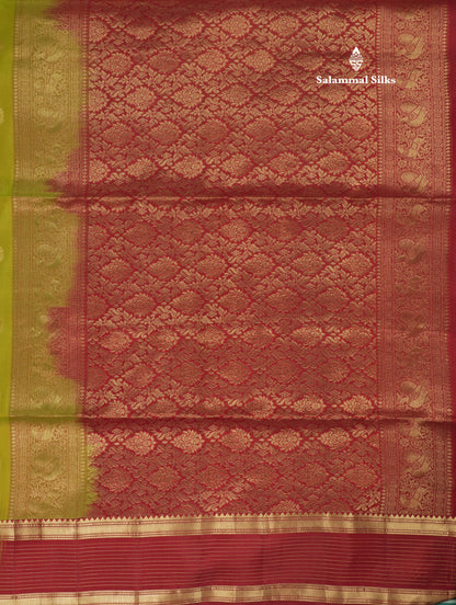 Beautiful Sea Blue Pure Kanjivaram Soft Silk Saree With Contrast Maroon Traditional Border