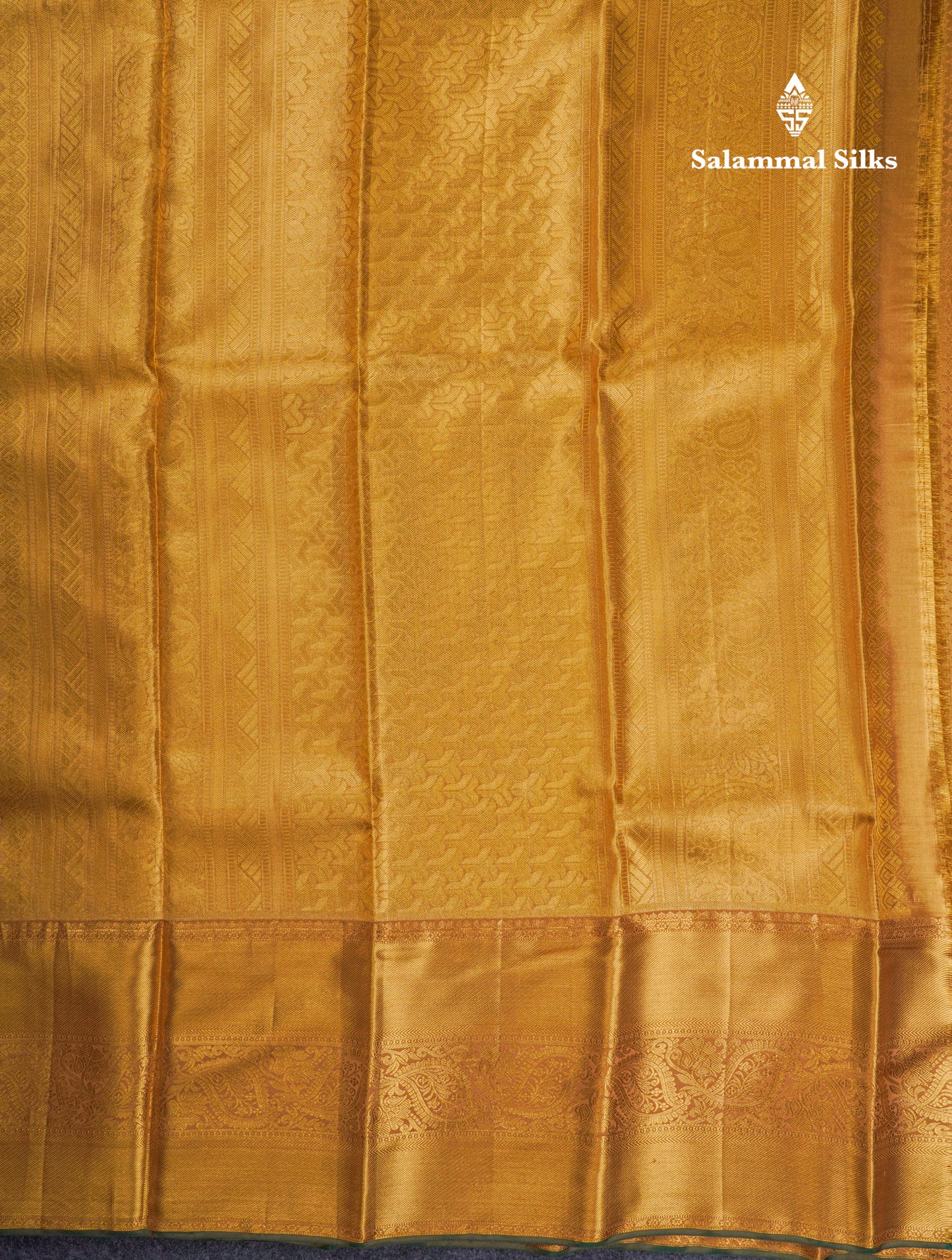 Beautiful Dark Sandal Tissue Bridal Pure Kanjivaram Silk Saree With Traditional Border