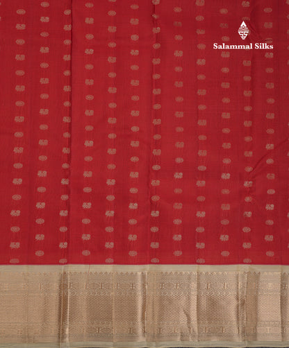 Beautiful Dark Maroon Chakaram  & Peacock Butta Pure Kanjivaram Silk Saree With Contrast Sandal Traditional Border