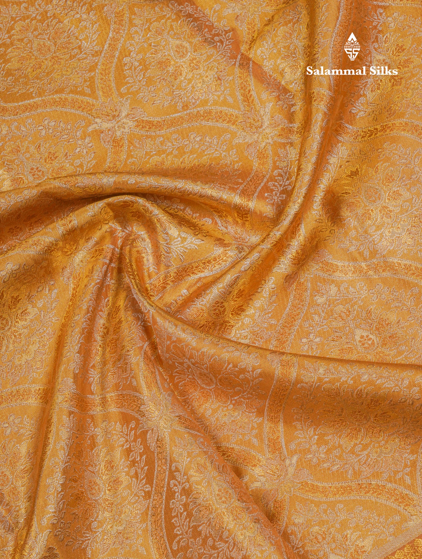 Beautiful Dark Sandal Tissue Bridal Pure Kanjivaram Silk Saree With Traditional Border