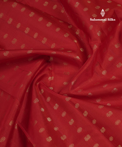 Beautiful Dark Maroon Chakaram  & Peacock Butta Pure Kanjivaram Silk Saree With Contrast Sandal Traditional Border