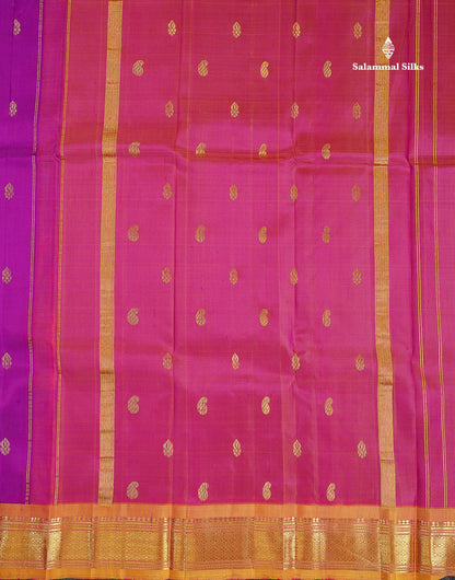 One Side Border Pure Silk Saree - Vadamalli Colour Small Zari Butta With Contrast Mustard Yellow Traditional Border