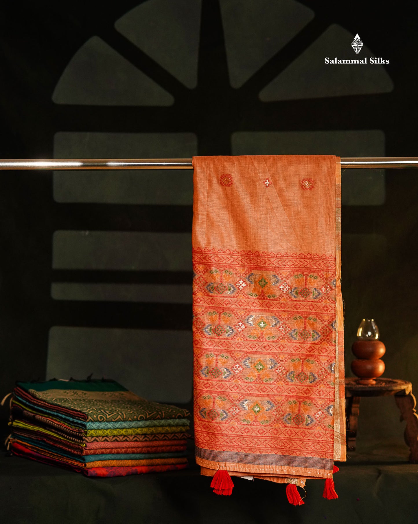 Beautiful Lavender Menakari Work Muga Cotton Saree With Contrast Magenta Blouse