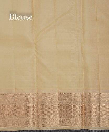 Beautiful Dark Maroon Chakaram  & Peacock Butta Pure Kanjivaram Silk Saree With Contrast Sandal Traditional Border