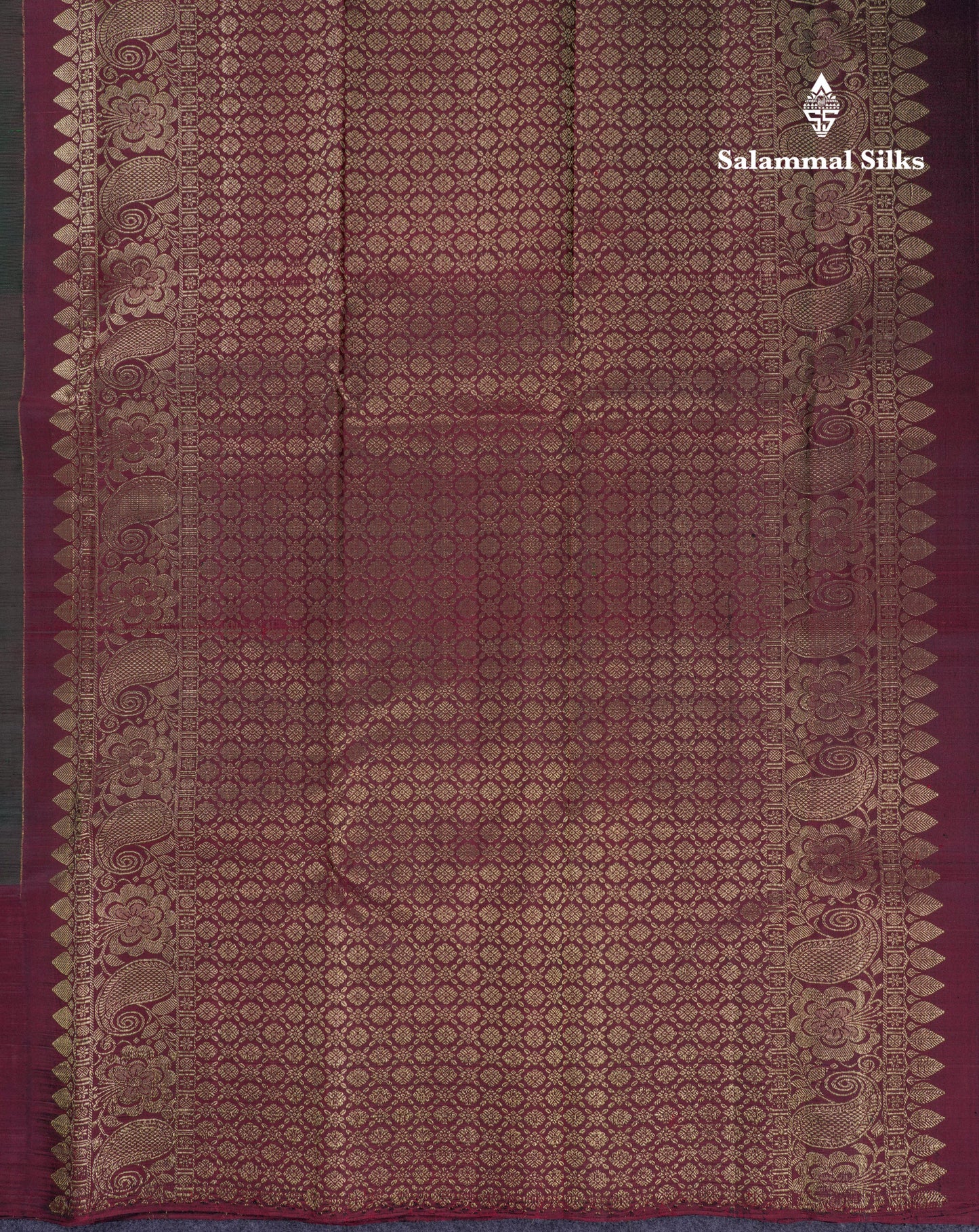 Beautiful Bottle Green Pure Kanjivaram Silk Saree With Contrast Dark Brown Traditional Evening Morning Border