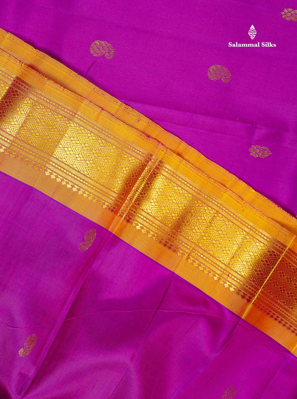 One Side Border Pure Silk Saree - Vadamalli Colour Small Zari Butta With Contrast Mustard Yellow Traditional Border