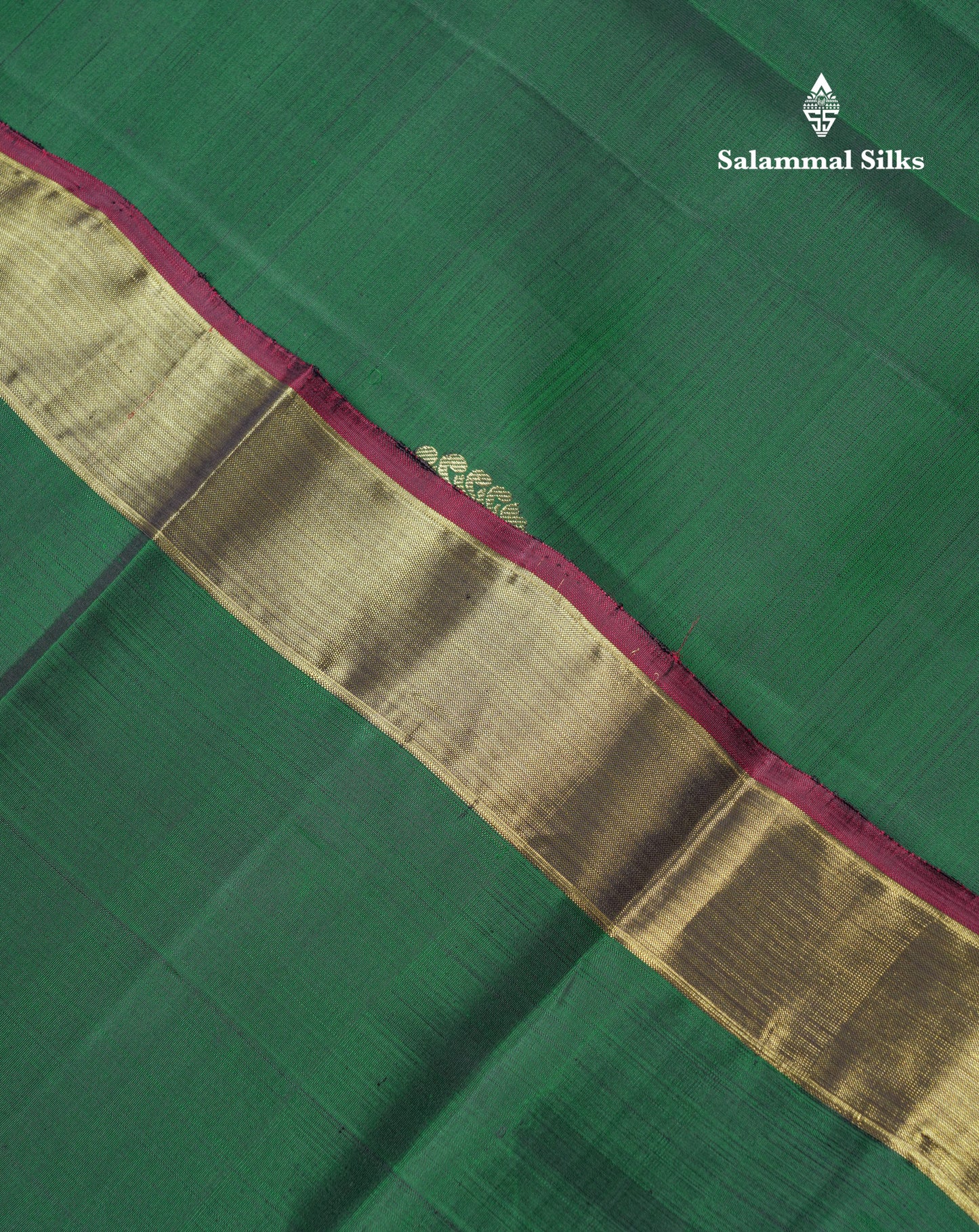 Beautiful Bottle Green Pure Kanjivaram Silk Saree With Contrast Dark Brown Traditional Evening Morning Border