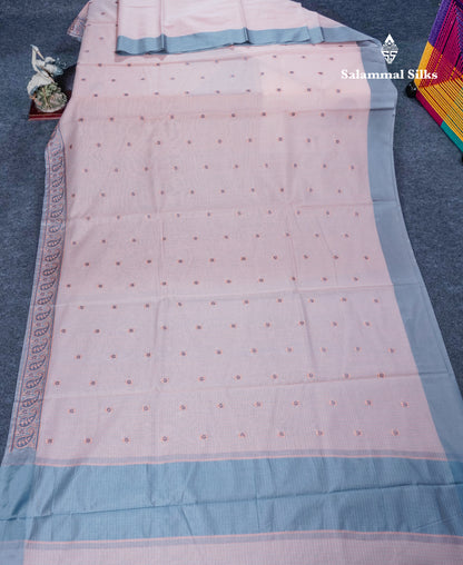 Baby Pink Beautiful Fancy Saree With Grey Border