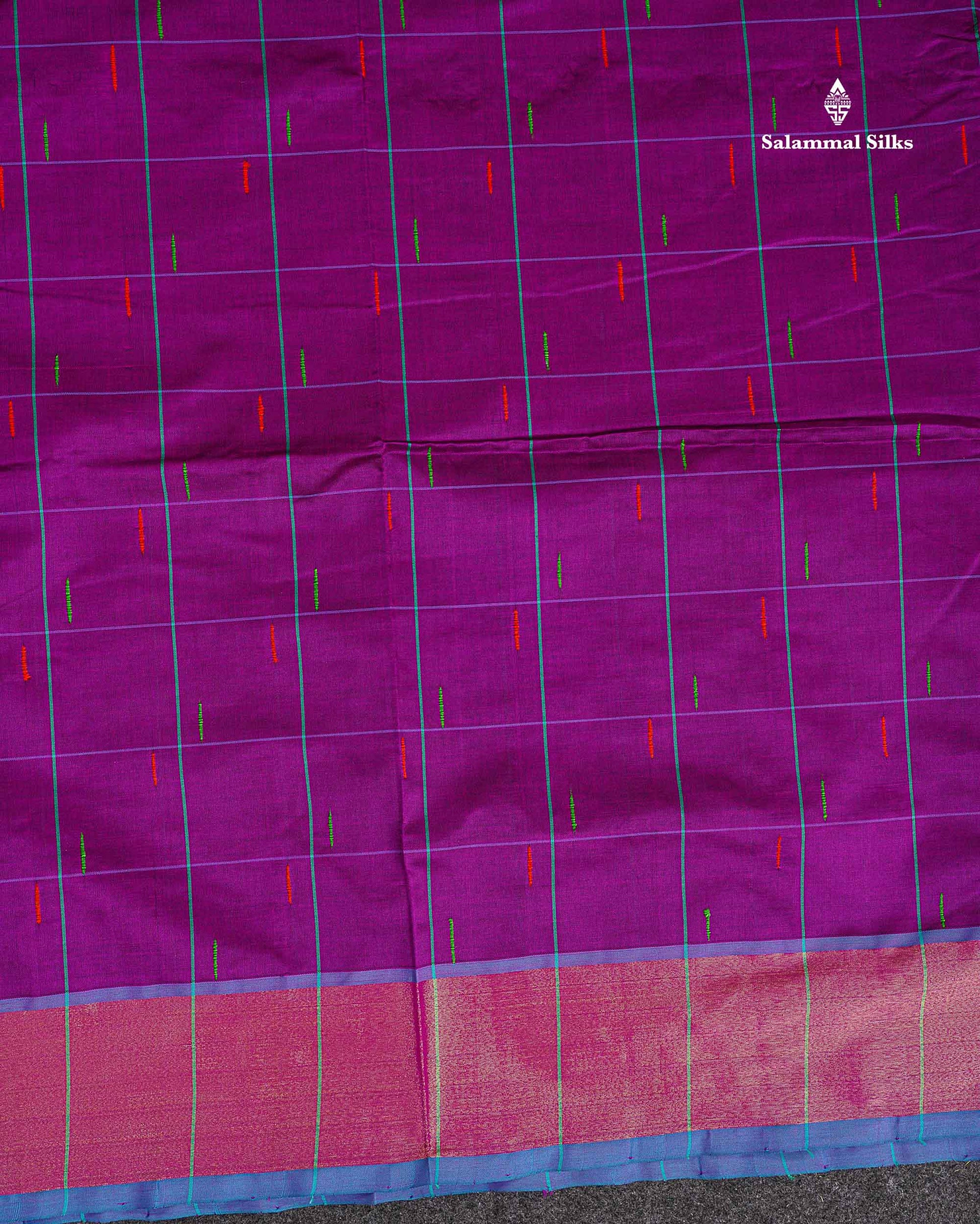 Tissue Border Of Magenta Pink Semi Silk Cotton Saree 