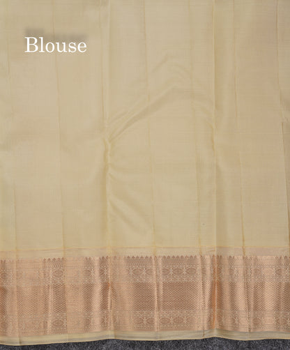 Beautiful Dark Maroon Chakaram  & Peacock Butta Pure Kanjivaram Silk Saree With Contrast Sandal Traditional Border
