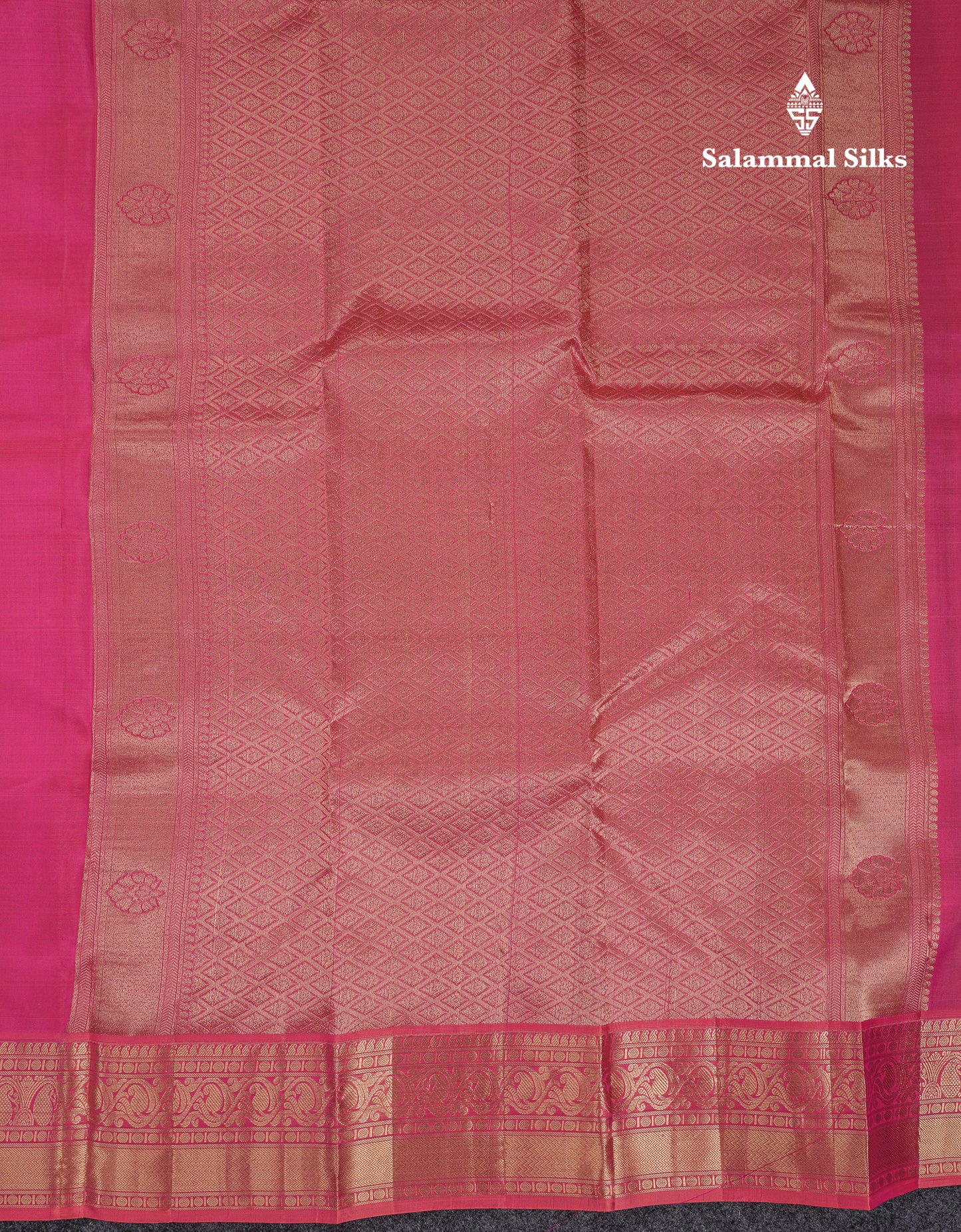 Beautiful Dual Tone Pink Pure Kanjivaram Silk Saree With Traditional Border