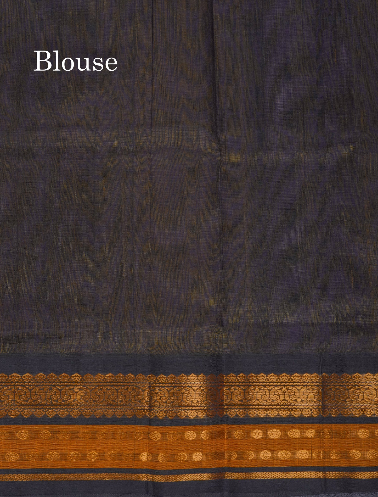 Dual Tone Sandal & Violet Pure Silk Cotton Saree With Contrast Black Traditional Border