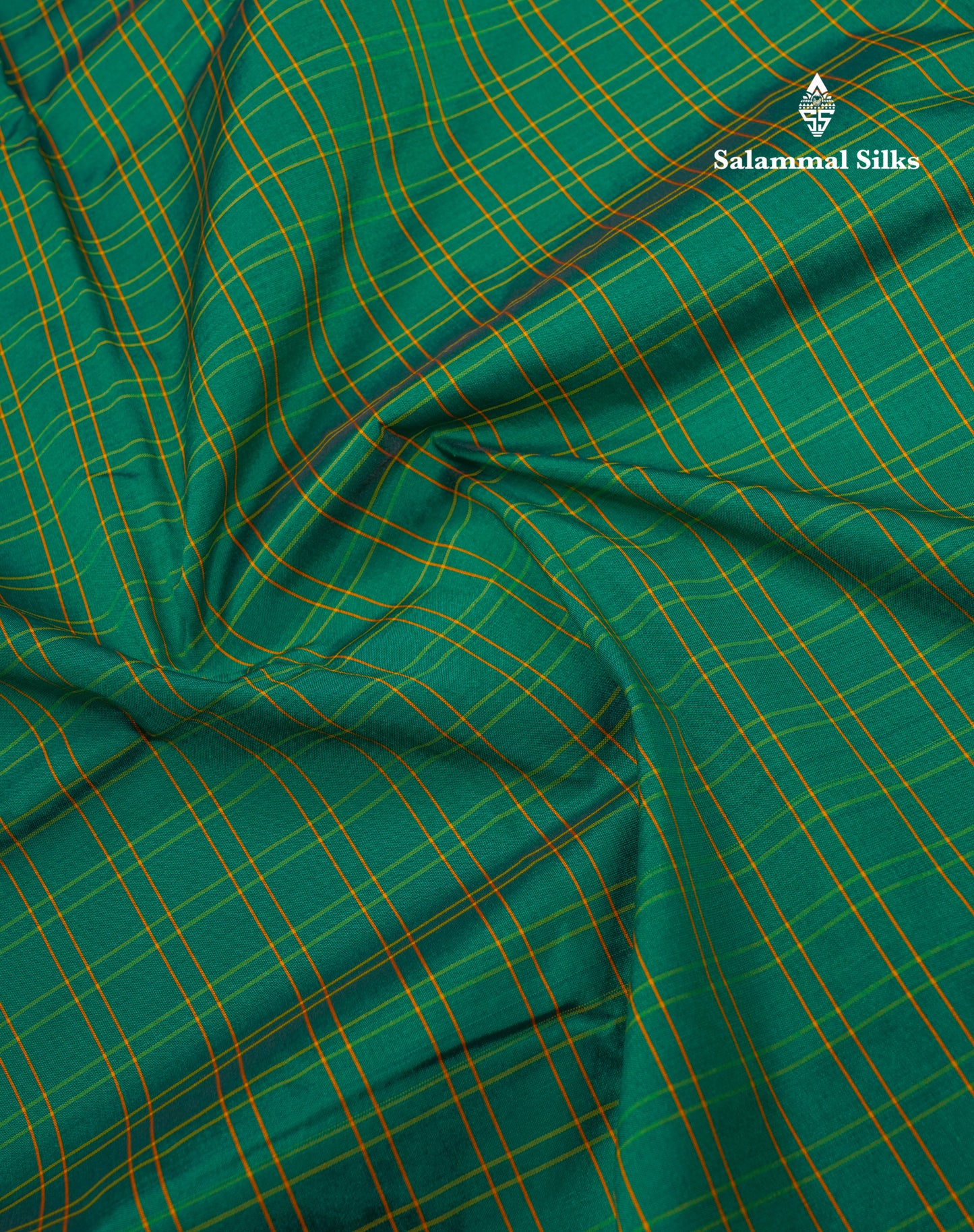 9 Yards Semi Silk Saree Peacock Green with Bottle Green Border