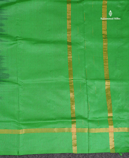 Pallu Of Navy Blue Semi Silk Cotton Saree 