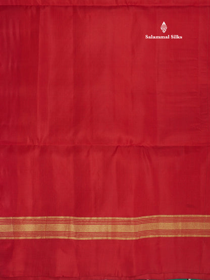 Beautiful Sea Green Pure Kanjivaram Soft Silk Saree With Contrast Maroon Border