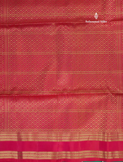 Beautiful Blue Pure Kanjivaram Soft Silk Saree With Contrast Red Traditional Border