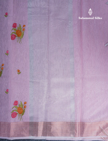 Baby Pink Fancy Saree With Blouse