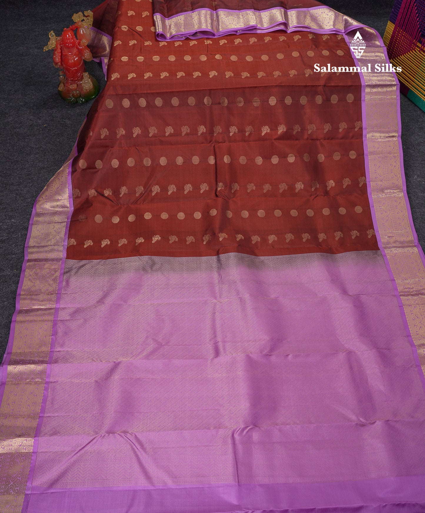 Beautiful Saffire Green Pure Kanjivaram Silk Saree With Contrast Lavender Traditional Border