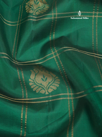 Beautiful Blue Pure Kanjivaram Soft Silk Saree With Contrast Red Traditional Border
