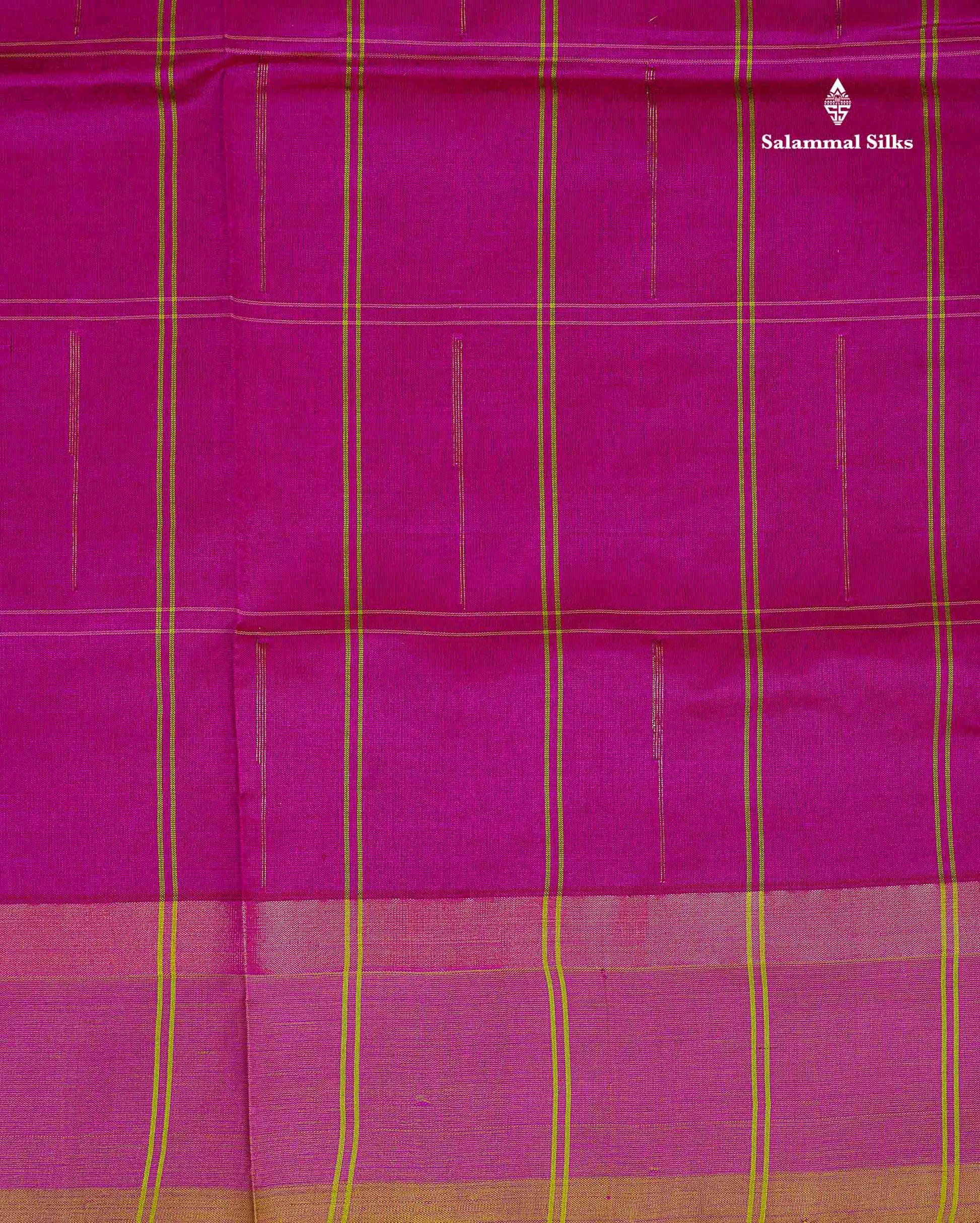 Border Of Magenta Semi Silk Cotton Saree 