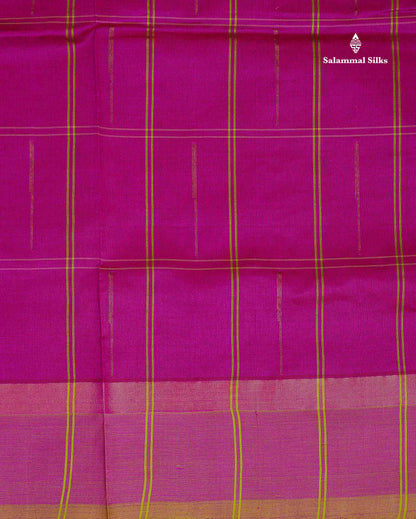 Border Of Magenta Semi Silk Cotton Saree 