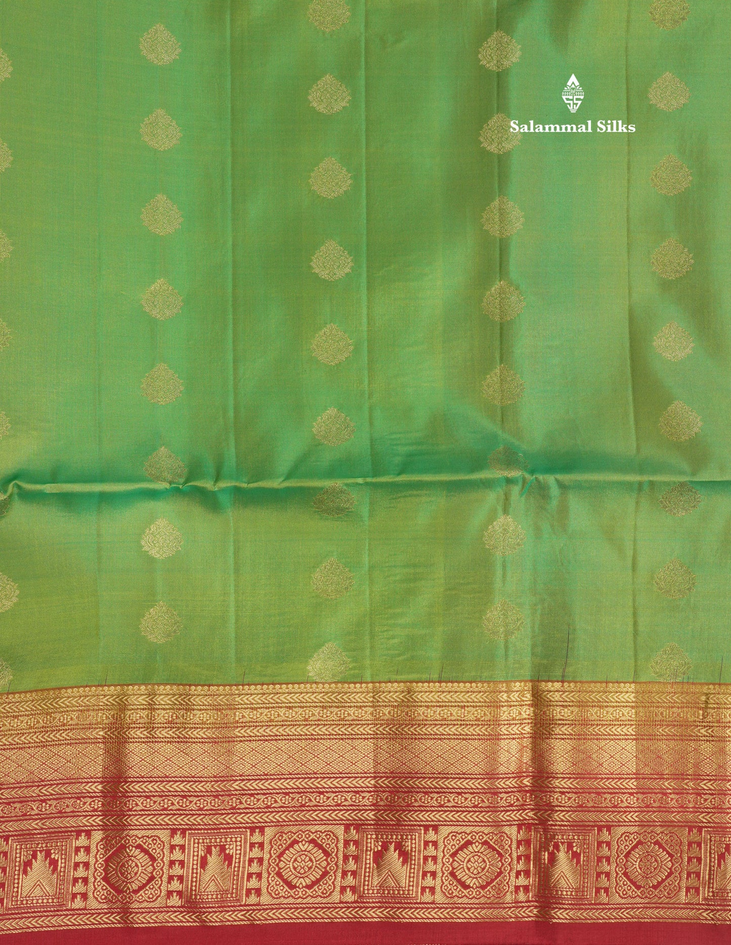 Beautiful Green Pure Kanjivaram Soft Silk Saree With Contrast Maroon Traditional Border