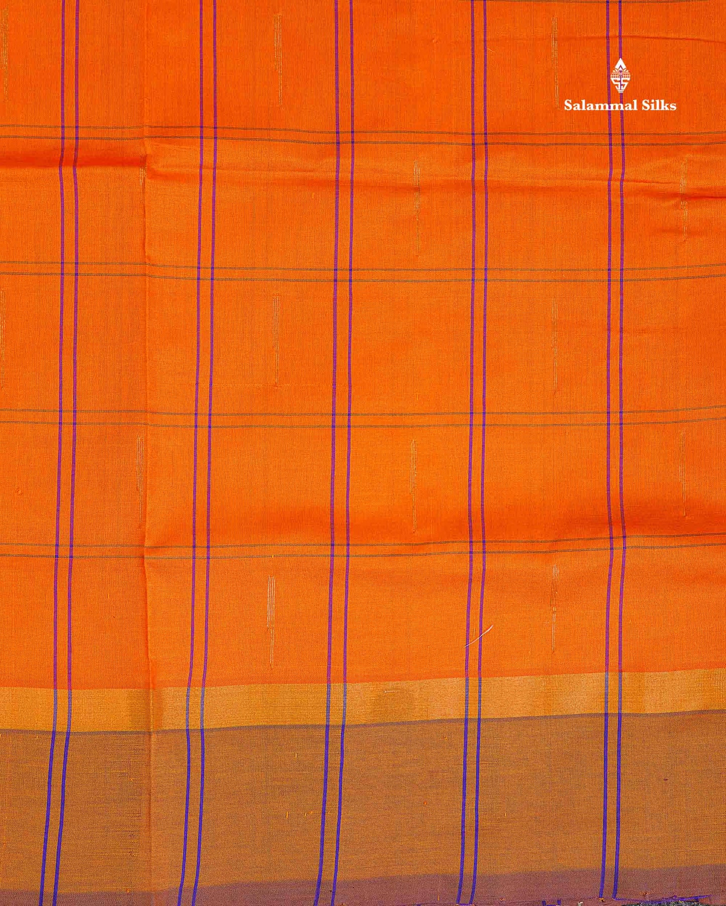Border Of Orange Semi Silk Cotton Saree 