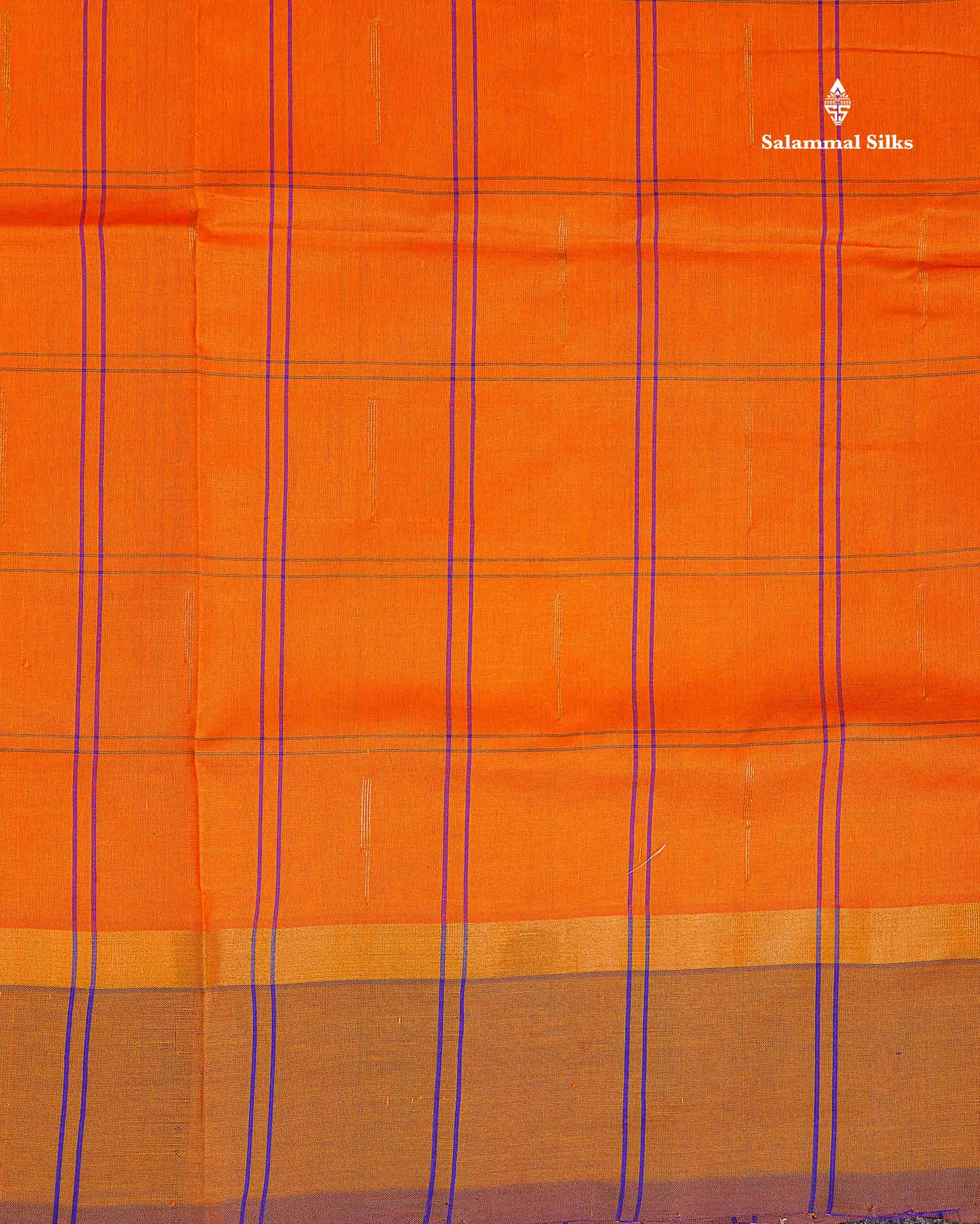 Border Of Orange Semi Silk Cotton Saree 
