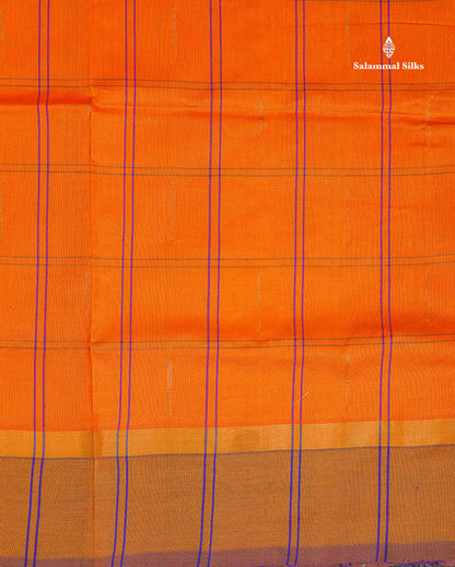 Border Of Orange Semi Silk Cotton Saree 