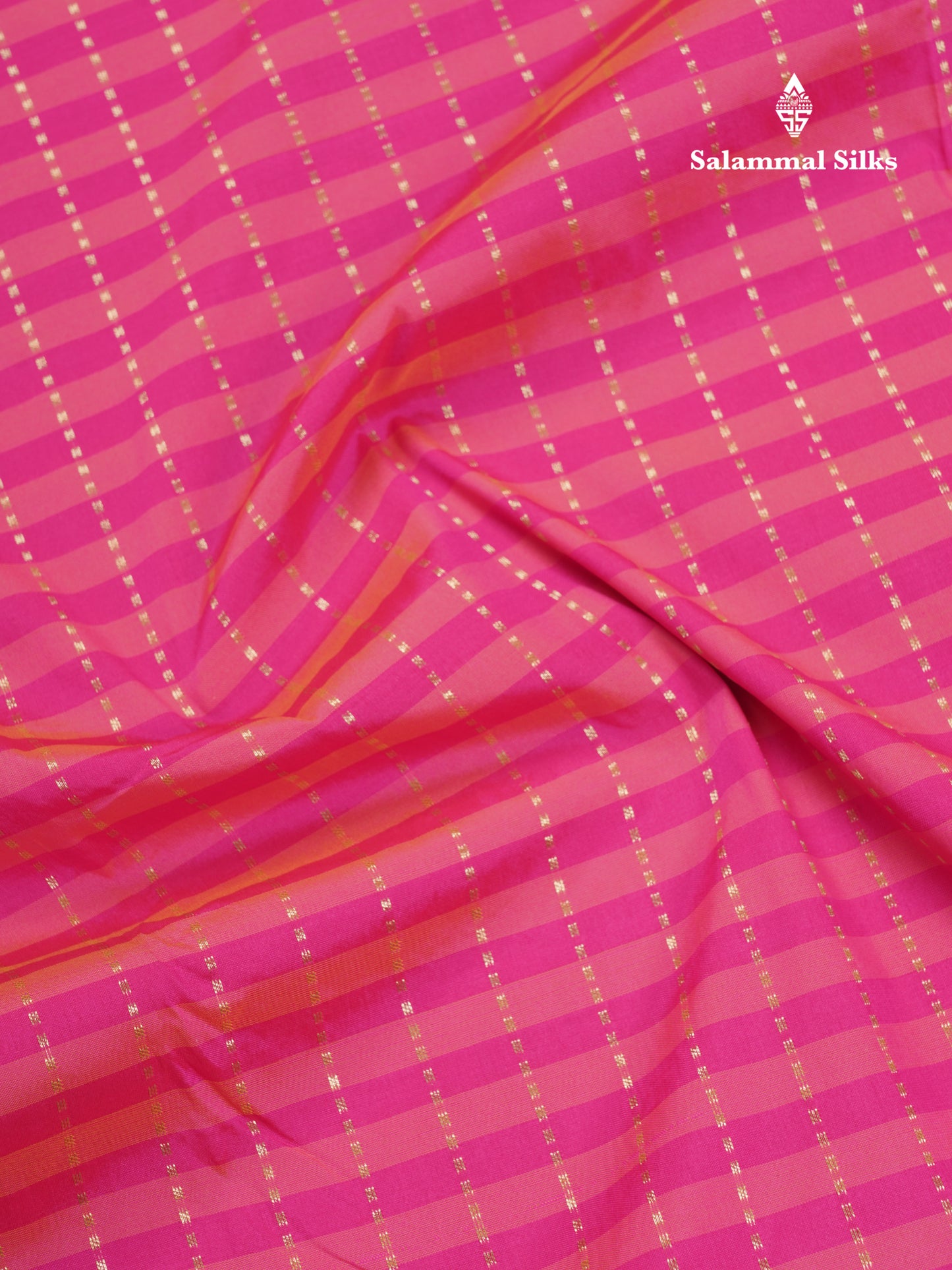 9 Yards Semi Silk Saree Pink & Light Pink with Light Green Border