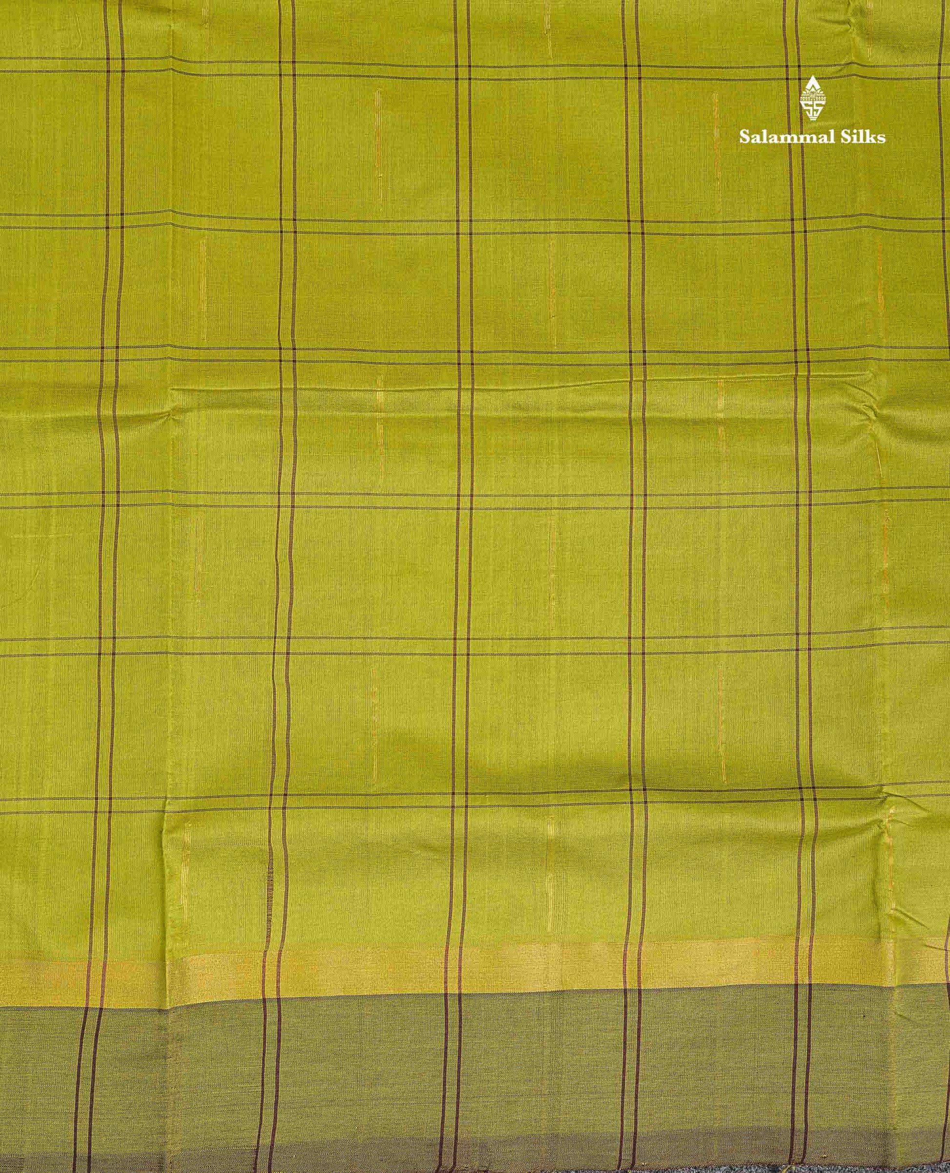 Border Of Olive Green Semi Silk Cotton Saree 