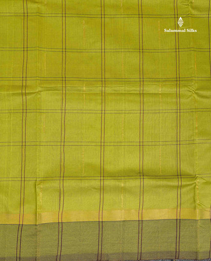 Border Of Olive Green Semi Silk Cotton Saree 