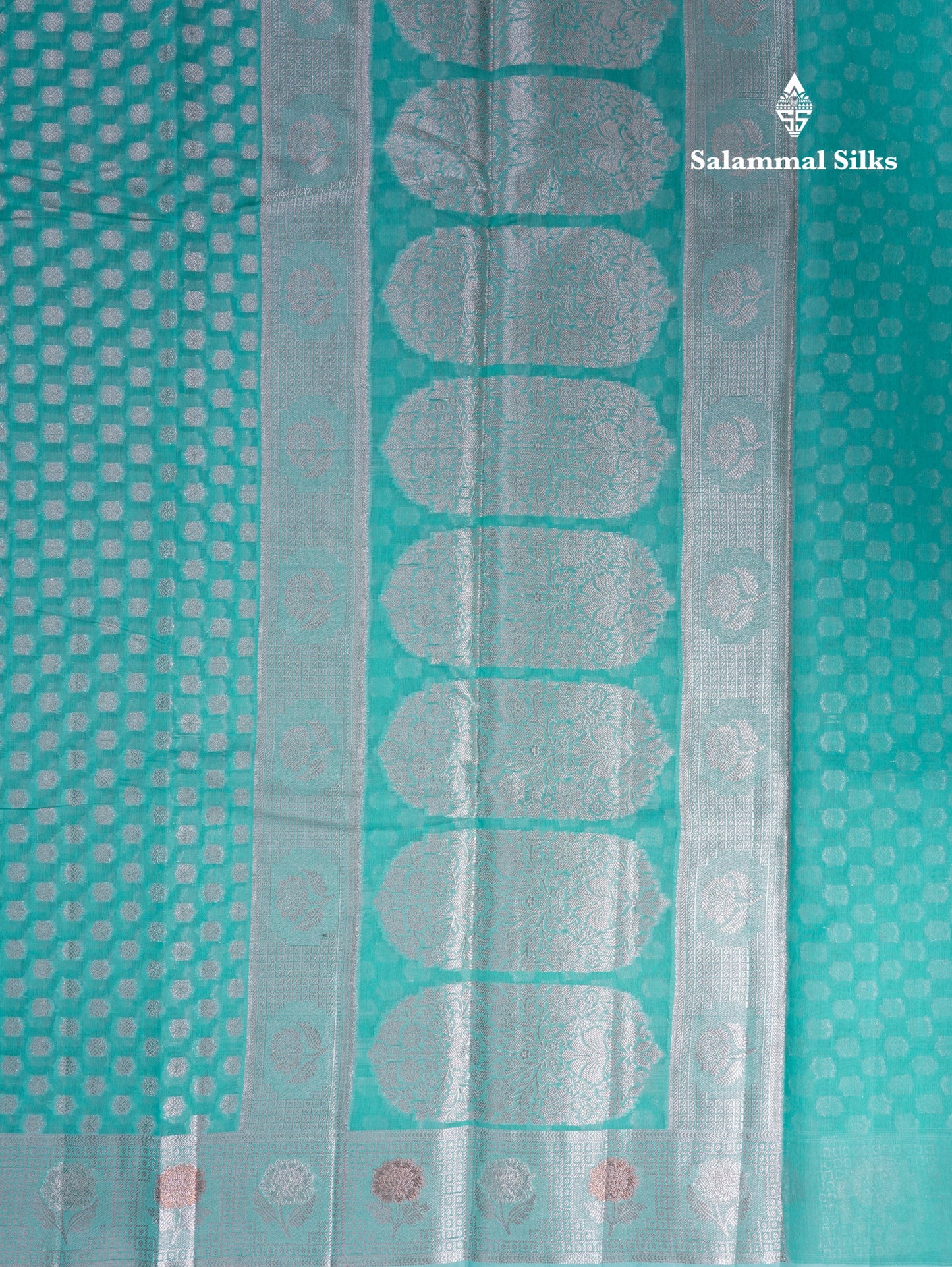 Elaichi Green Beautiful Fancy Saree With Copper Zari Border