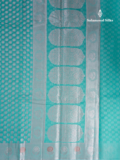 Elaichi Green Beautiful Fancy Saree With Copper Zari Border