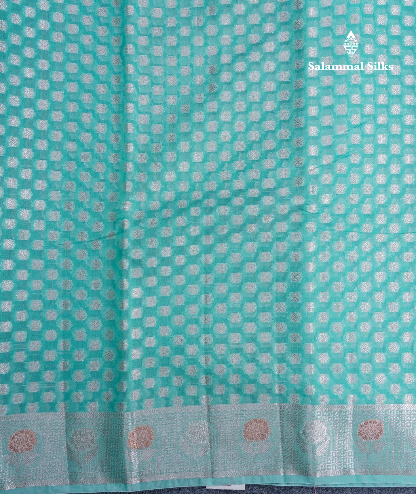 Elaichi Green Beautiful Fancy Saree With Copper Zari Border