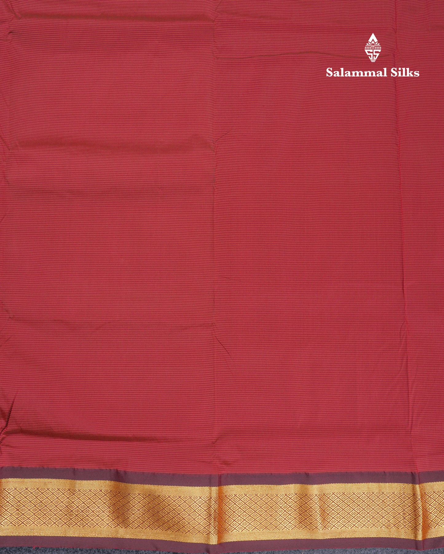 9 Yards Semi Silk Saree Maroon with Brown Border