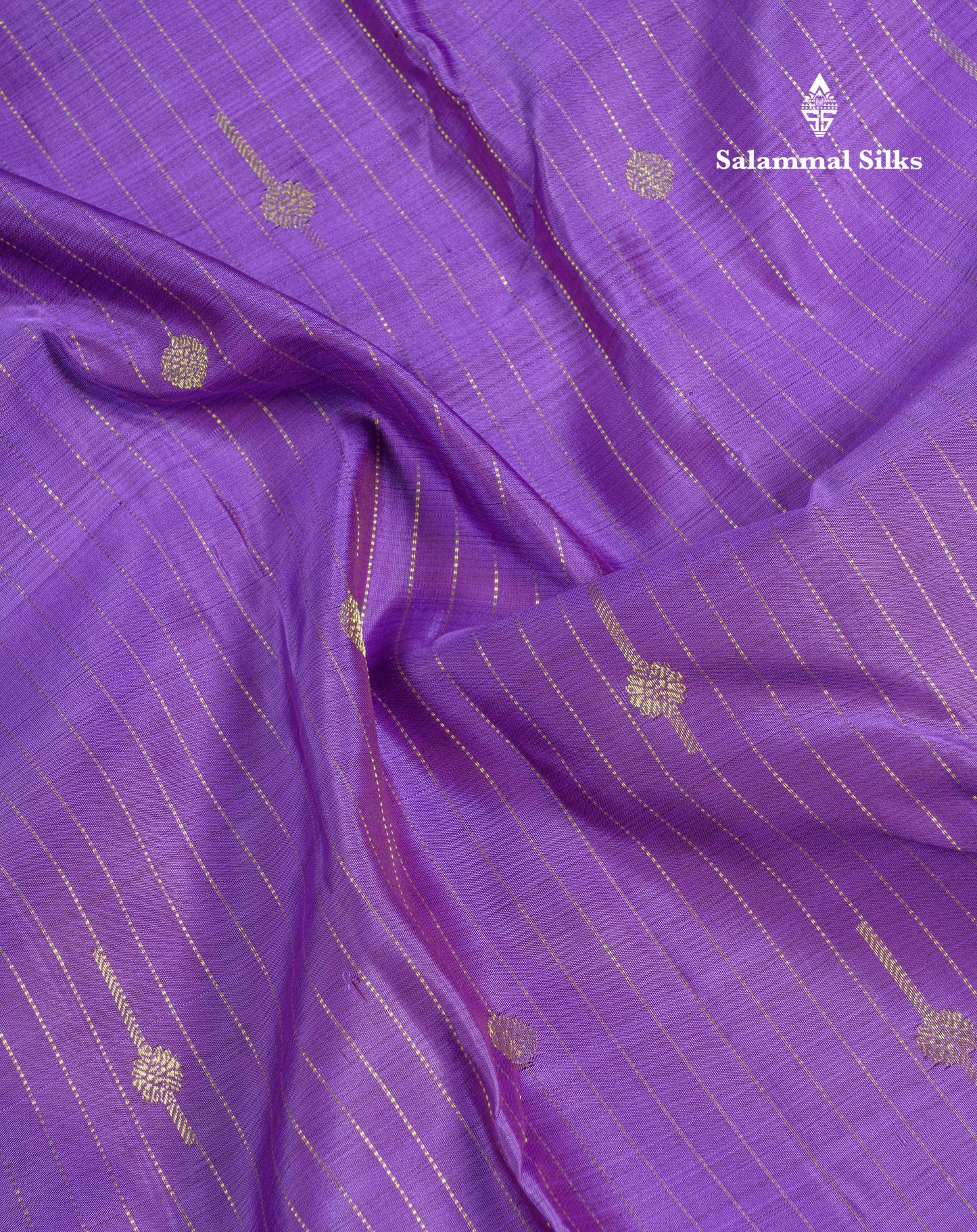 Beautiful Lavender Pure Kanjivaram Silk Saree With Contrast Dark Brown Traditional Gap & Evening Morning Border