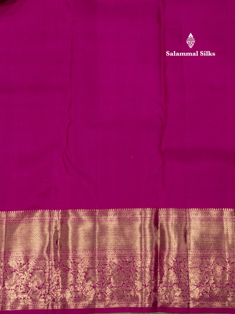 Yellow Colour Pure Kanjivaram Fancy Silk Saree with Pink Long Size Border