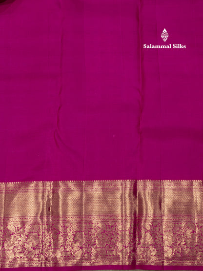 Yellow Colour Pure Kanjivaram Fancy Silk Saree with Pink Long Size Border