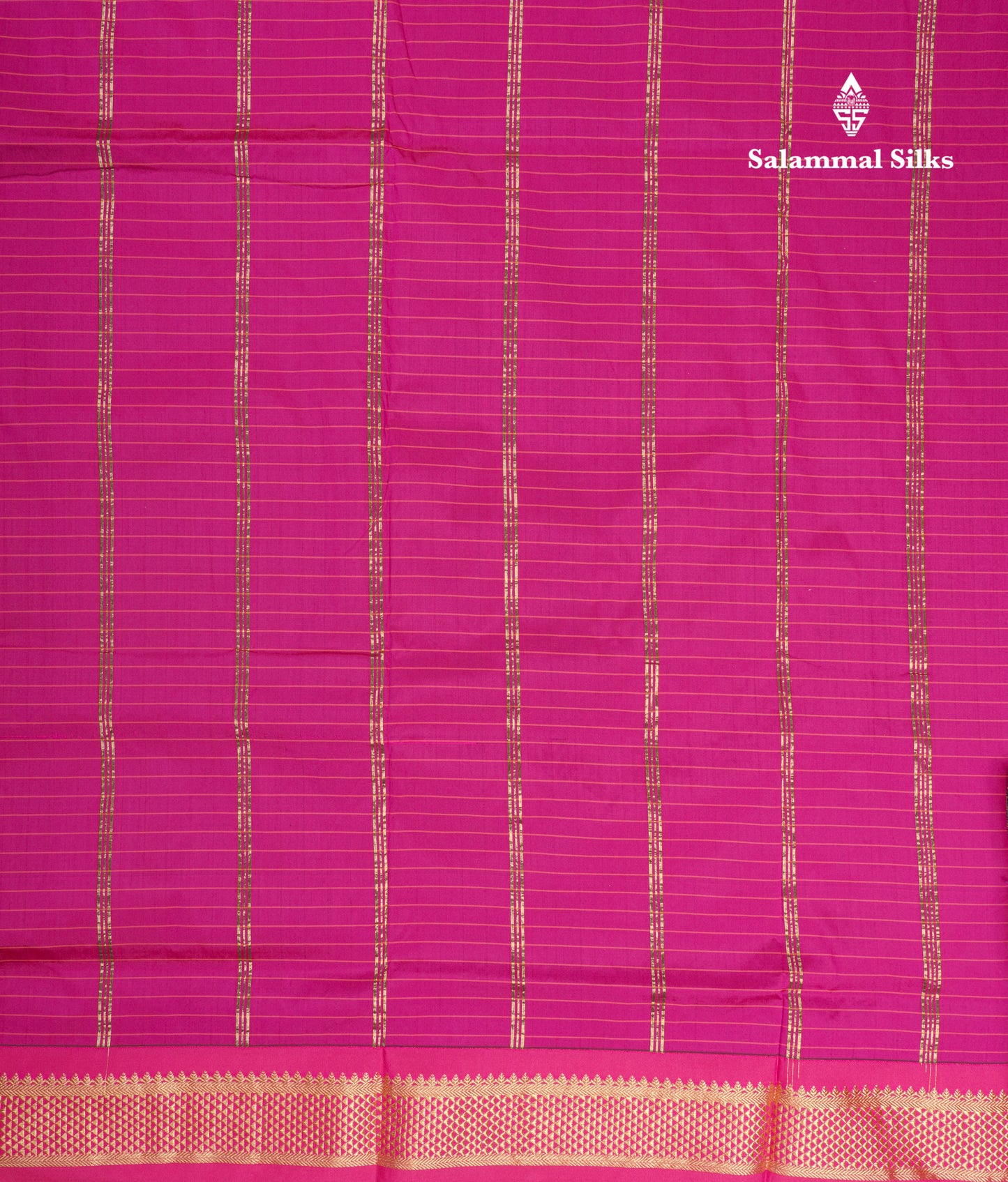 9 Yards Semi Silk Saree Small Checks Violet with Contrast Pink Border