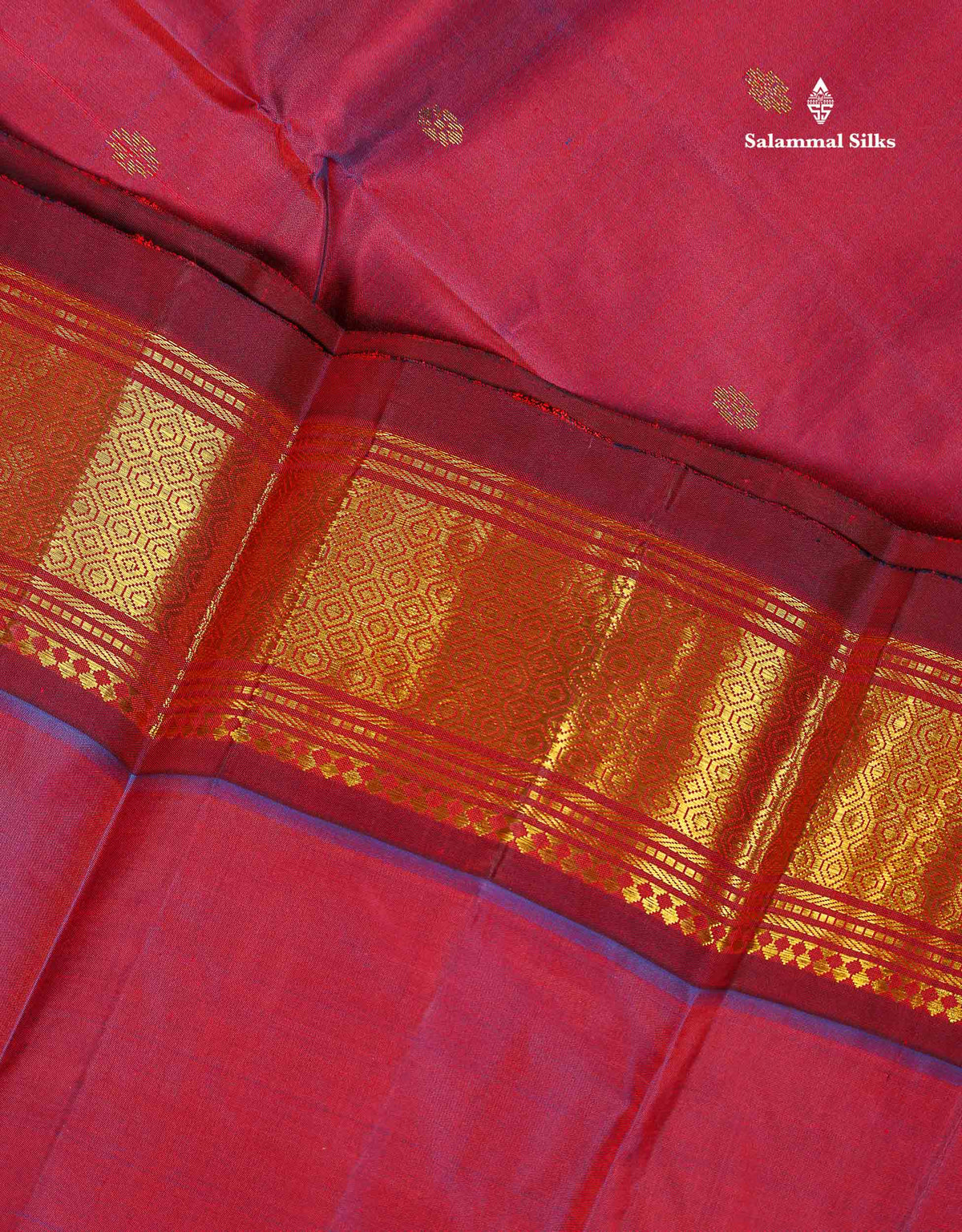 One Side Border Pure Silk Saree - Dual Tone Maroon Colour Small Zari Butta With Traditional Border