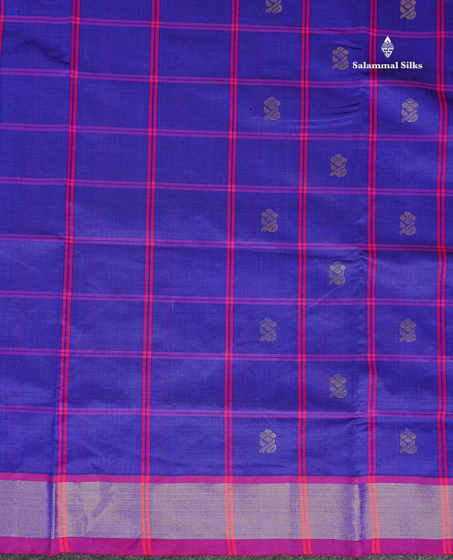 Tissue Border Of Dual Tone Blue Semi Silk Cotton Saree 