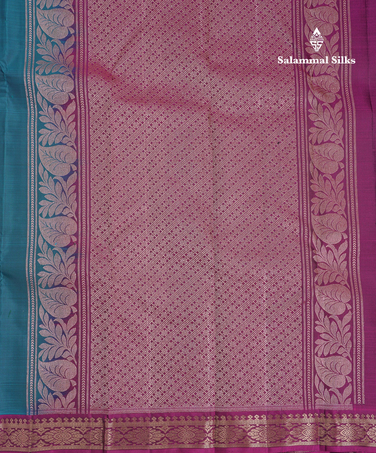 Beautiful Ramar Blue Pure Silk Mix Saree With Contrast Magenta Traditional Small Border