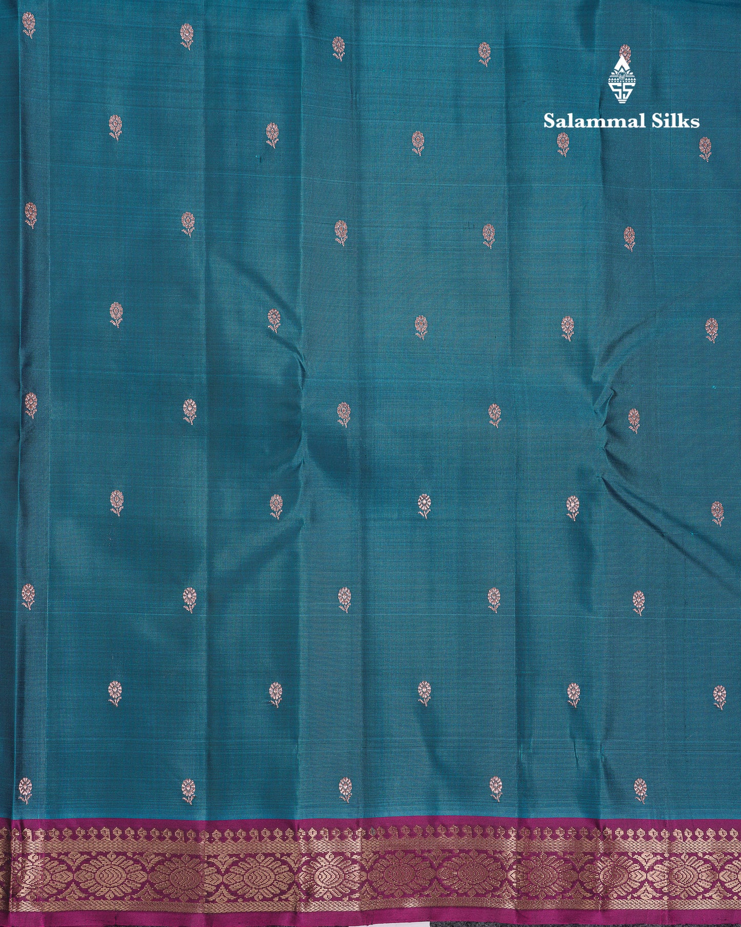 Beautiful Ramar Blue Pure Silk Mix Saree With Contrast Magenta Traditional Small Border