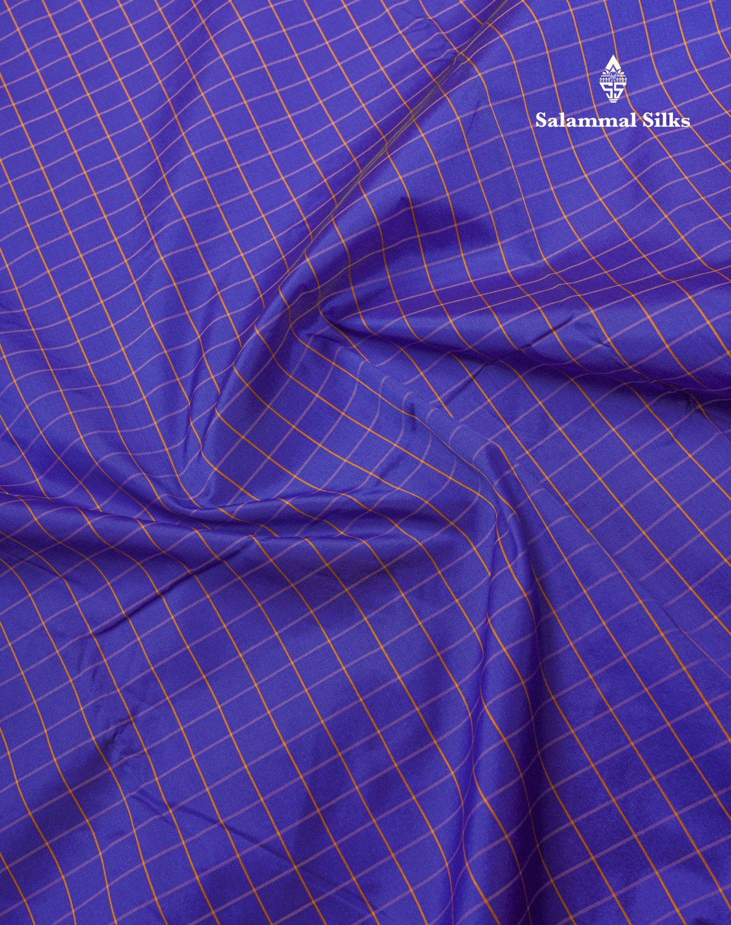 9 Yards Semi Silk Saree Small Checks Violet with Contrast Pink Border