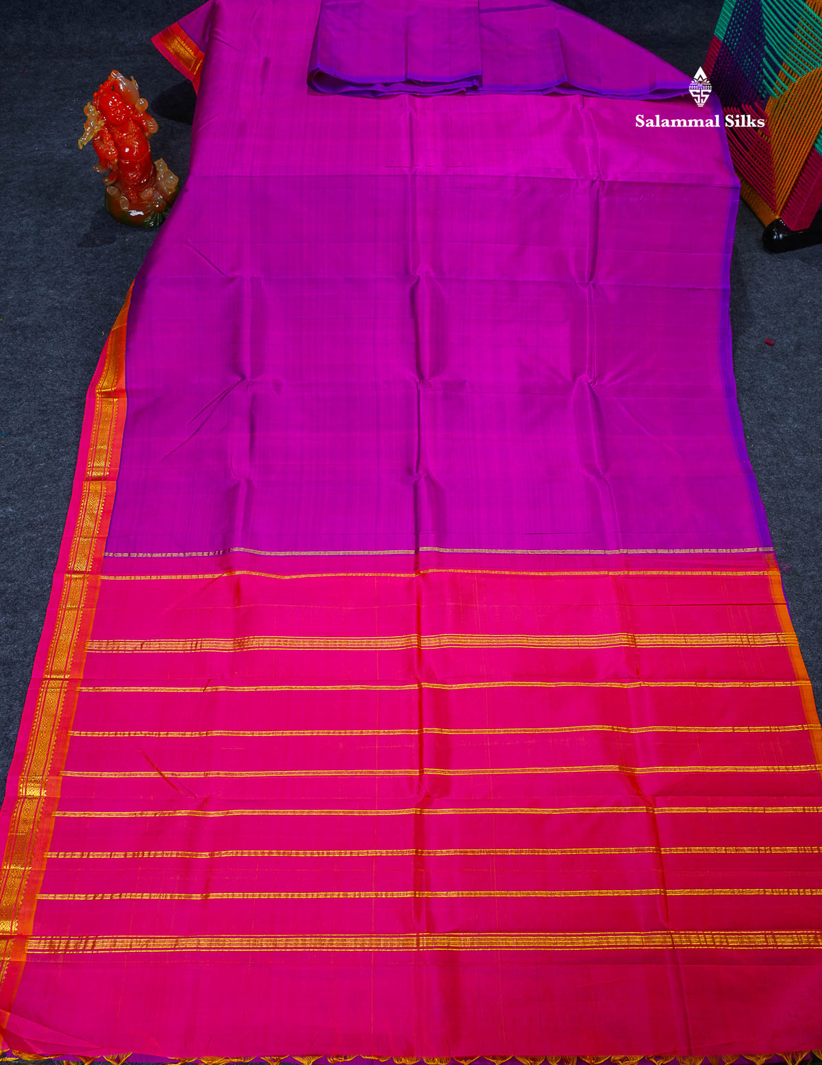 One Side Border Pure Silk Saree - Vadamalli Colour Plain Body With Traditional Border