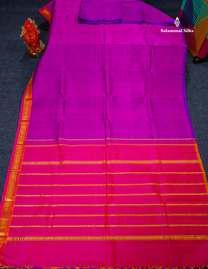 One Side Border Pure Silk Saree - Vadamalli Colour Plain Body With Traditional Border