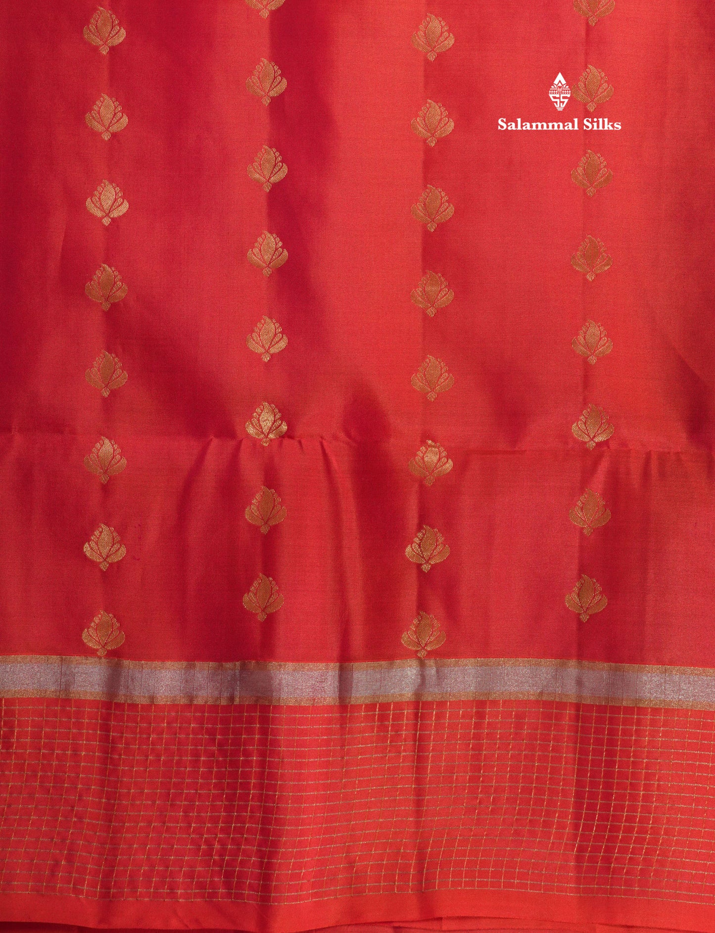 Beautiful Moss Green Pure Kanjivaram Soft Silk Saree With Contrast Pinkish Orange Zari Checks Border
