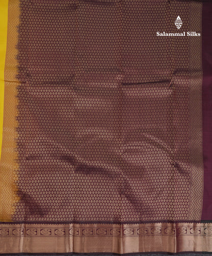 Beautiful Yellow Pure Kanjivaram Silk Saree With Contrast Black Traditional Border