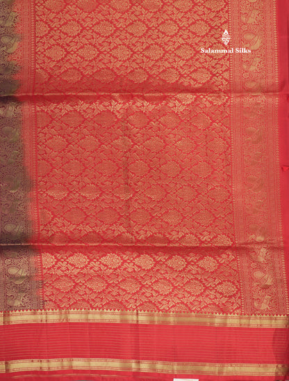 Beautiful Sea Blue Pure Kanjivaram Soft Silk Saree With Contrast Maroon Traditional Border